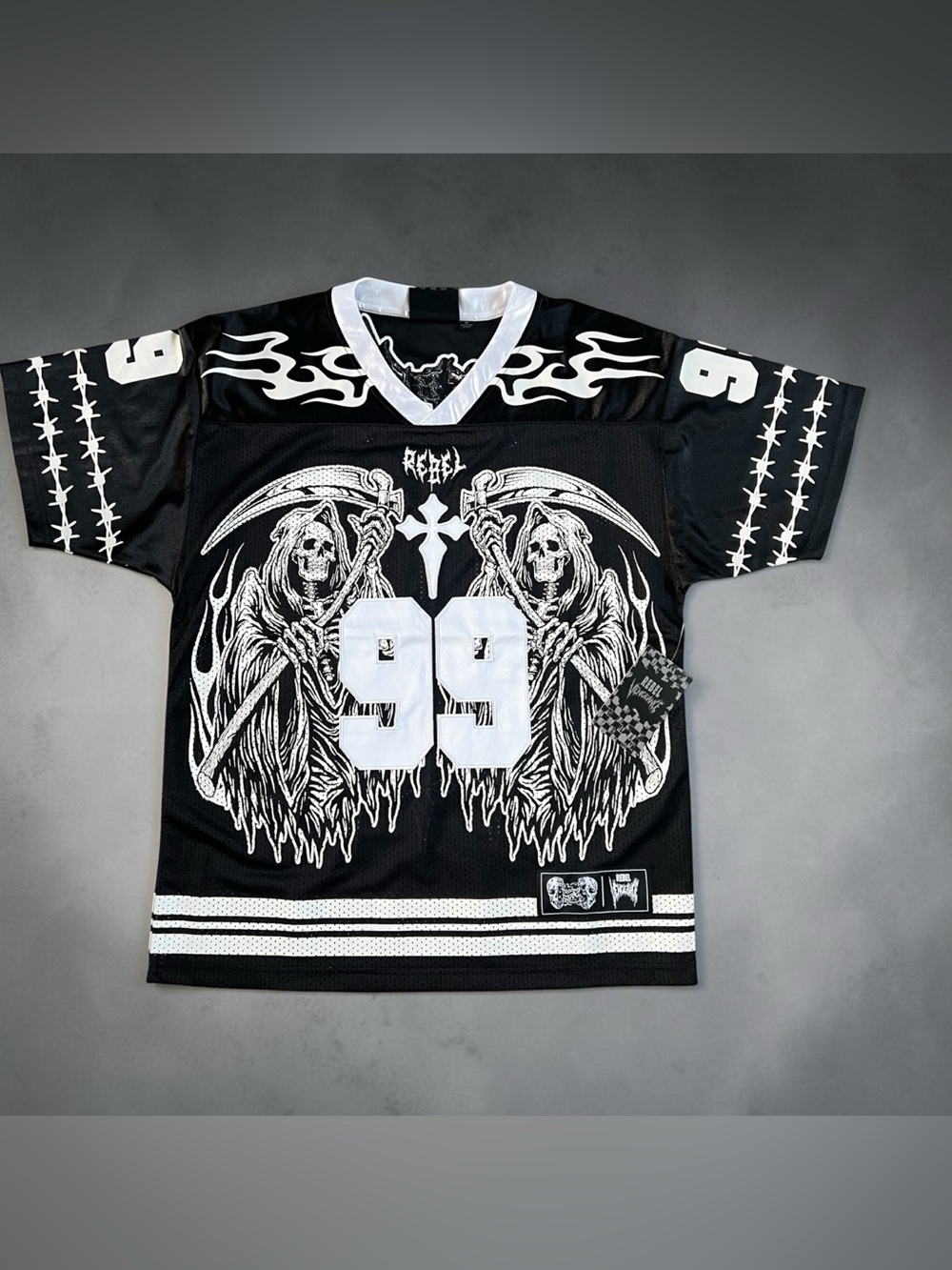 Rebels Vengeance Grim Reaper Jersey 99 Embroidered Graphic